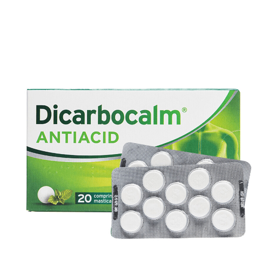 Dicarbocalm Antiacid, 20 kauwtabletten, Sanofi