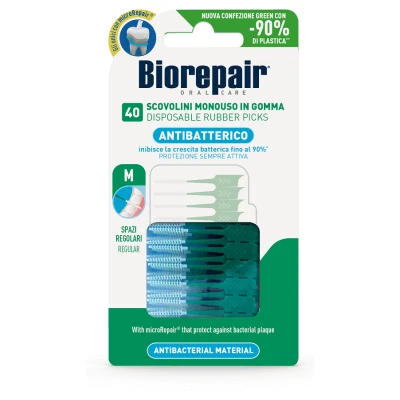 Biorepair antibacteriële mondverzorging 40 wegwerpborstels regelmatige ruimtes