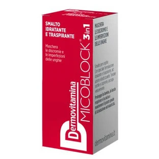 Dermovitamin micoblock 3-in-1 feuchtigkeitsspendender und atmungsaktiver Nagellack rot 5 ml