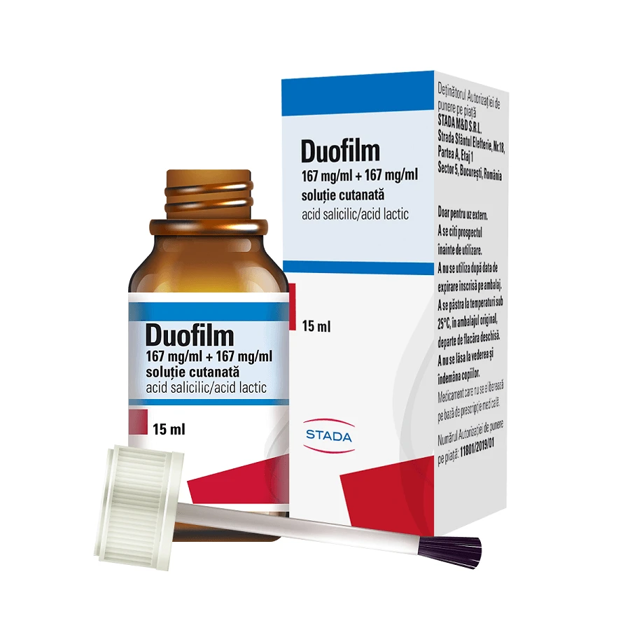 Duofilm cutaneous solution, 167 mg/ml + 167 mg/ml, 15 ml, Stada 