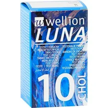 Wellion luna, 10 tiras para medir el colesterol