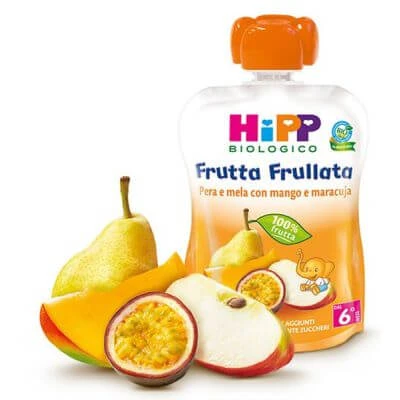 Hipp biologische peer/appel fruit smoothie met mango en passievrucht 90 g