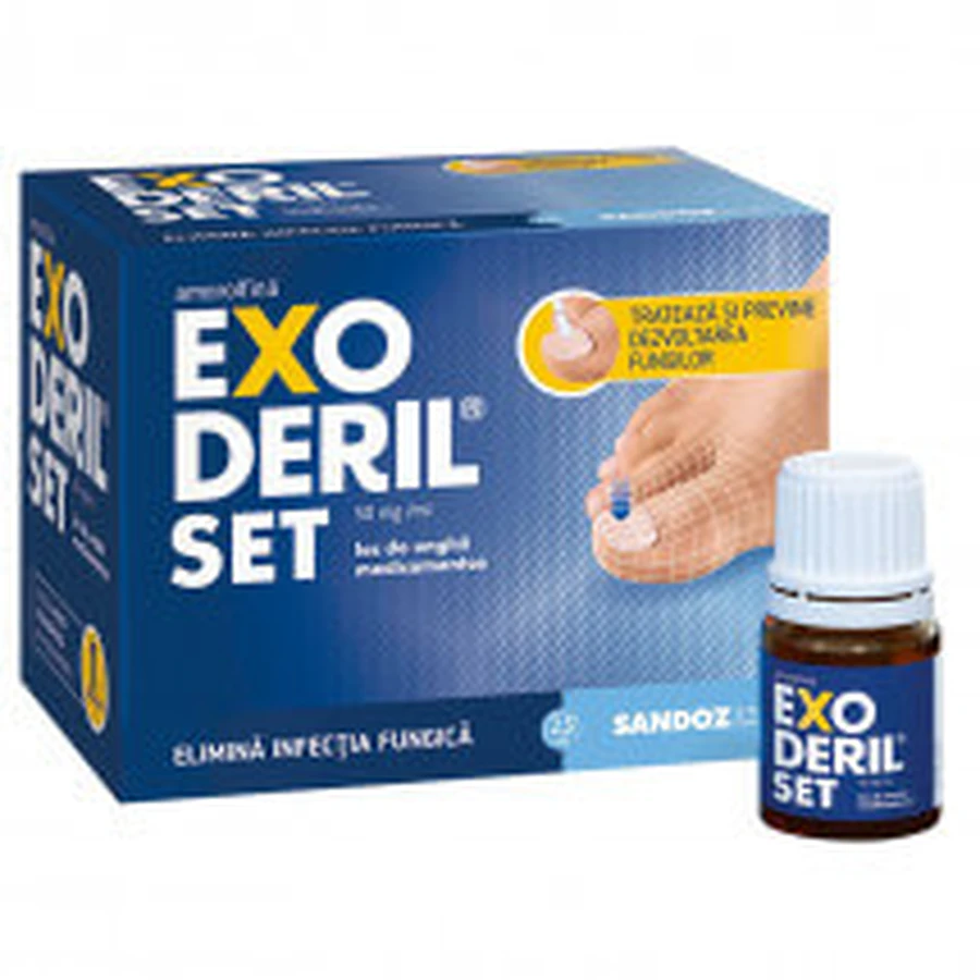 Exoderil Set 50 mg/ml, tratamiento de uñas, 2,5 ml, Sandoz