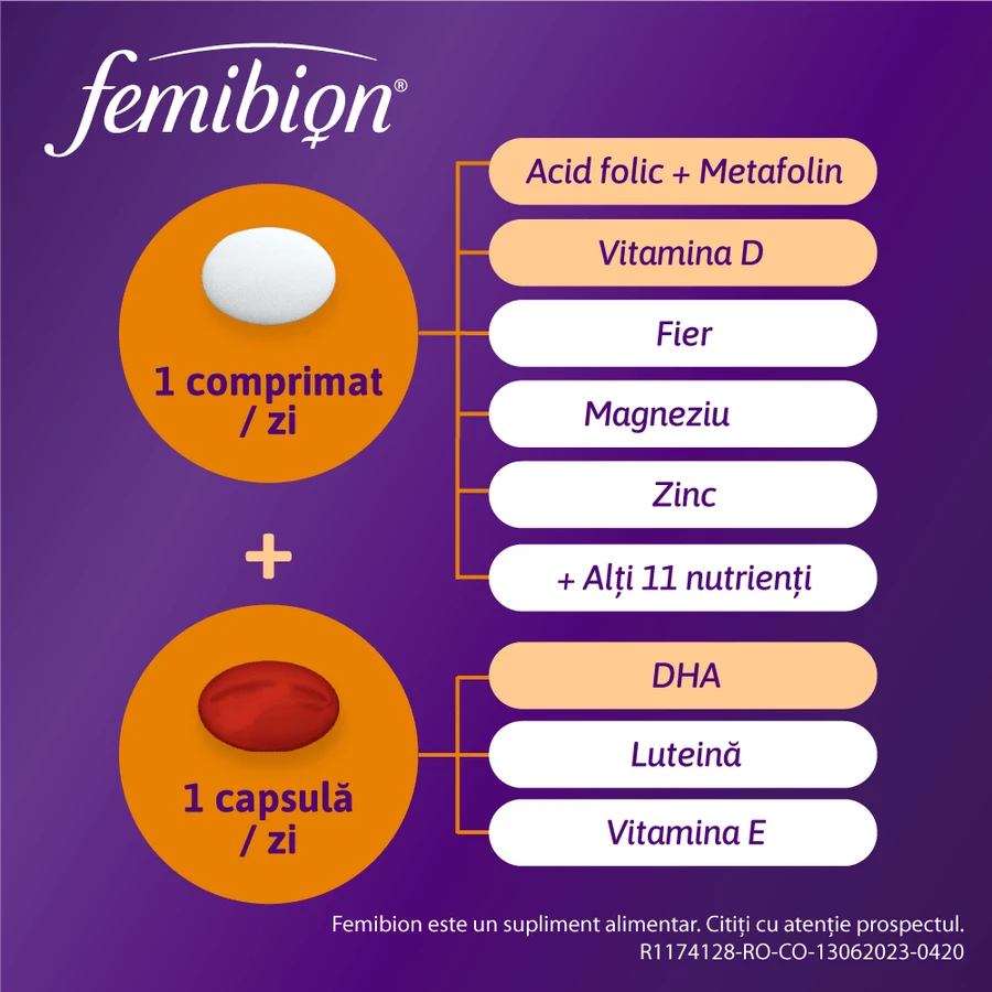 Femibion 2 zwangerschap en borstvoeding, 28 tabletten + 28 capsules, Dr. Reddys