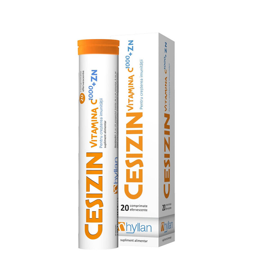 Cesizin Vitamin C 1000 +Zn, 20 effervescent tablets, Hyllan