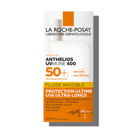 La Roche-Posay Anthelios Unsichtbares, parfümfreies Fluid für UVmune-Sonnenschutz, SPF 50+, 50 ml