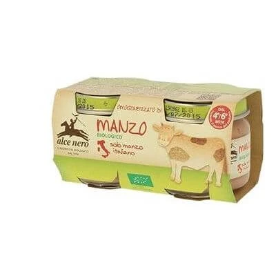 Gehomogeniseerde babyvoeding biologisch rundvlees 2 x 80 g