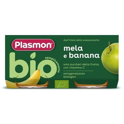 Plasmon biologische gehomogeniseerde banaan appel 2 potten x 80 g
