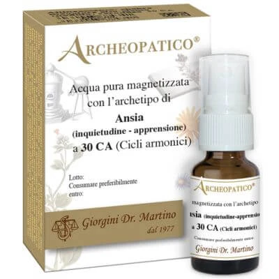 Zuiver gemagnetiseerd archeopathisch water met archetype angst en zorgen bij 30 harmonische cycli 10 ml