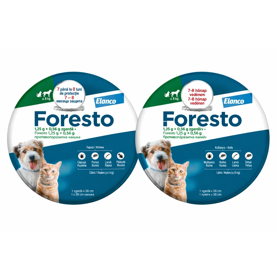 Foresto Halsband für Katzen und kleine Hunde, 2 Stück, Bayer Vet OTC