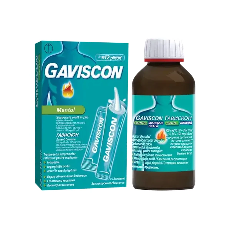 Gaviscon Menthol orale suspensie, 200 ml, Reckitt Benckiser Healthcare