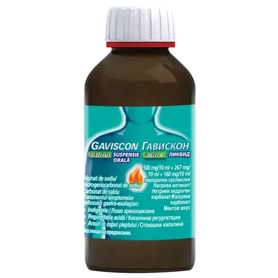 Gaviscon Menthol orale suspensie, 200 ml, Reckitt Benckiser Healthcare