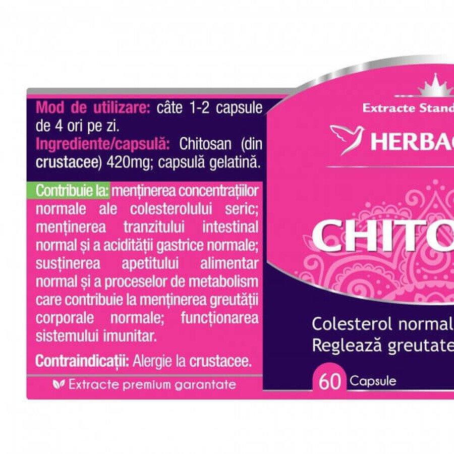 Chitosano, 60 capsule, Herbagetica