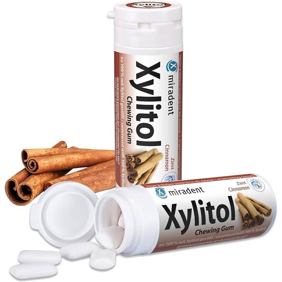 Kaneel kauwgom - Miradent Xylitol, 30 stuks, Hager&amp;Werken