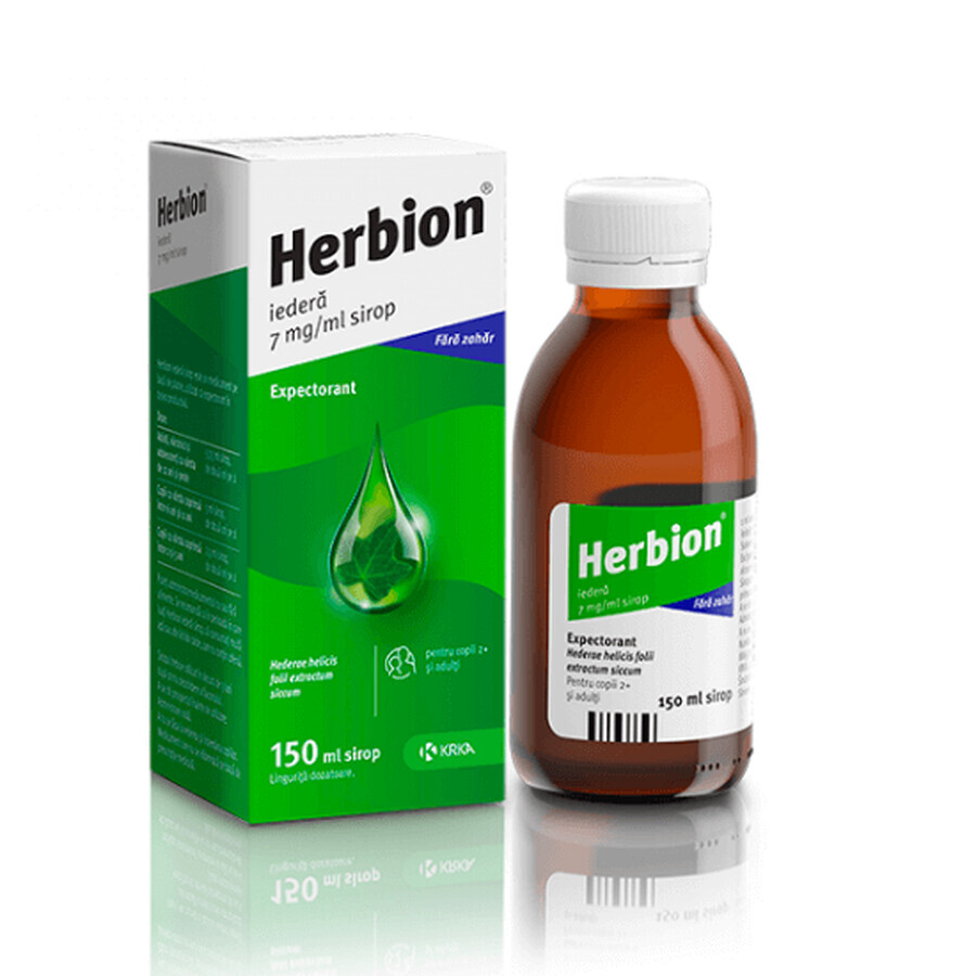 Herbion Hiedra jarabe expectorante, 7 mg/ml, 150 ml, KRKA