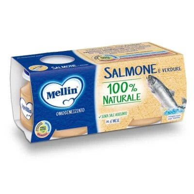Gehomogeniseerde zalm en groenten Mellin 4 x 80 g