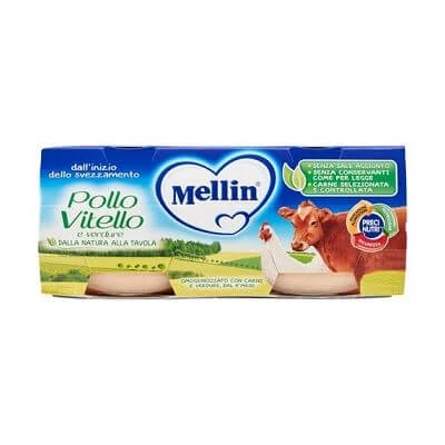 Mellin gehomogeniseerd kip kalfsvlees met groenten 2 x 80 g