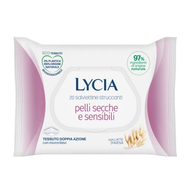 Lycia reinigingsdoekjes voor droge en gevoelige huid 20 stuks