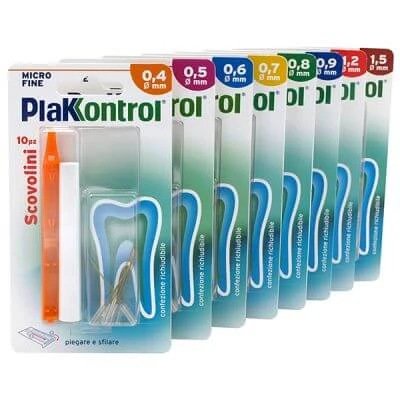 Plakkontrol minigrip borstel 0,9 mm 10 stuks