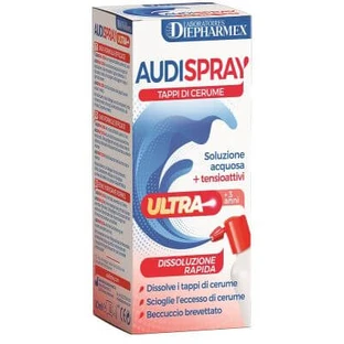 Audispray ultra +3 anni soluzione acquosa + tensioattivo spray tappi di cerume 20 ml