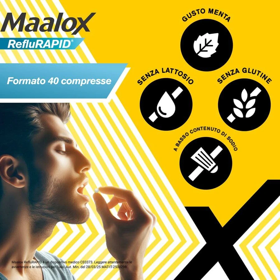 Maalox reflurapid 40 chewable tablets