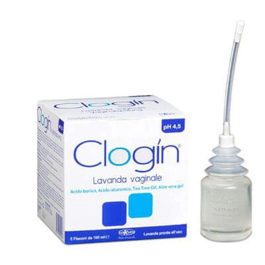 Clogin vaginale lavage 5 flesjes 100 ml + 5 vaginale wegwerp canules