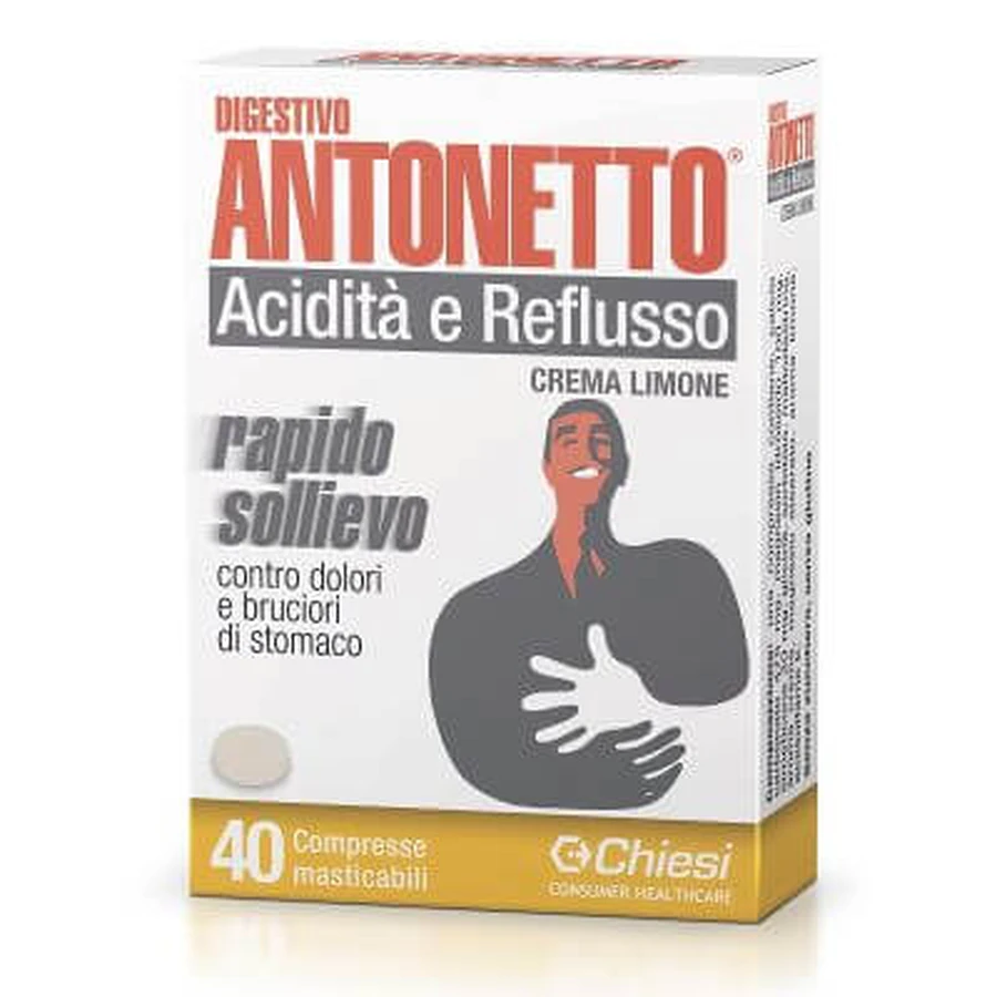 Spijsvertering antonetto zuurgraad en reflux citroen crème 40 kauwtabletten