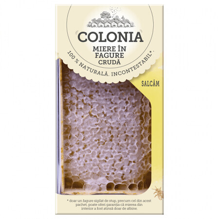 Miel cruda de salcam en panal Colonia, 150 g, Evicom Miel