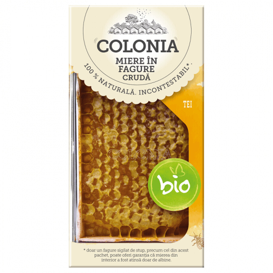 Raw lime honey in organic honeycomb Cologne, 150 g, Evicom Honey