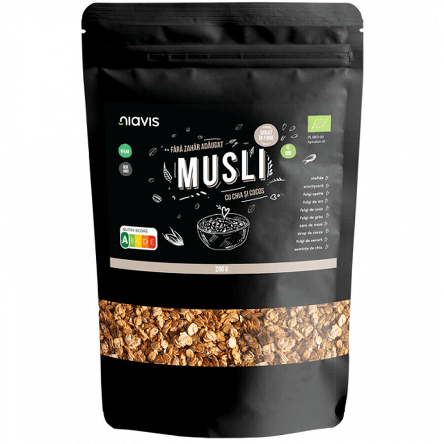 Musli Eco mit Chia und Kokosnuss, 200g, Niavis