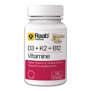 Raab Vitalfood Vitamin D3 K2 B12 Kapseln 60 St