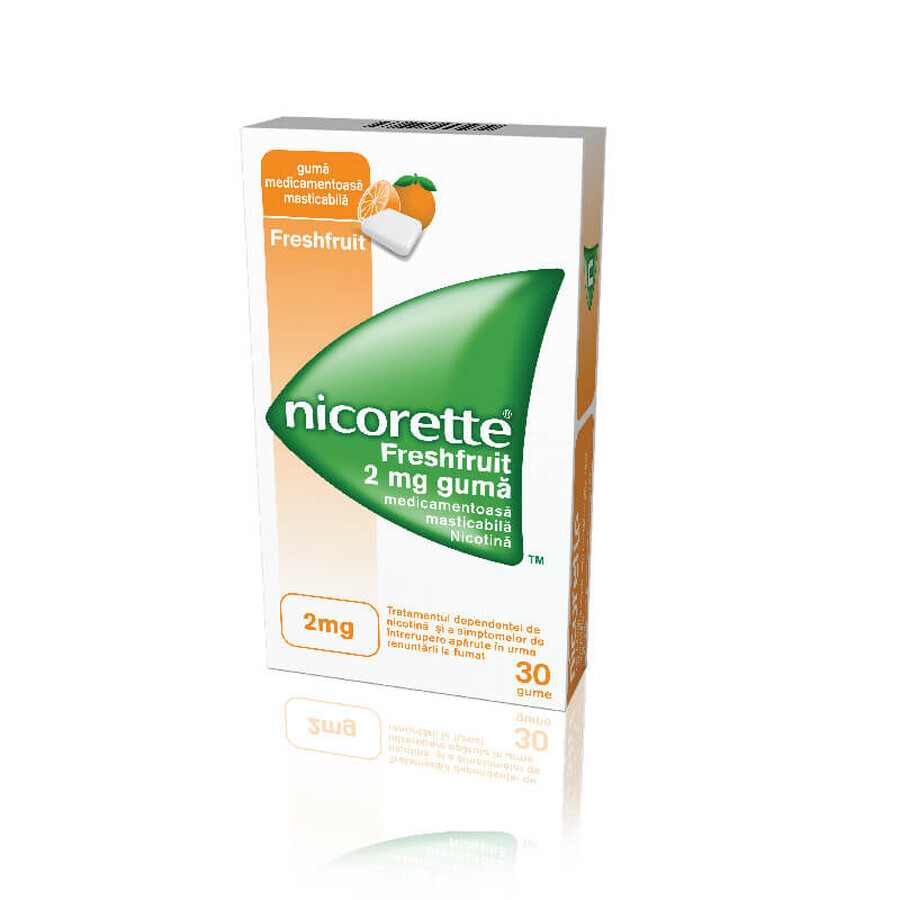 Nicorette Freshfruit Kaugummi 2mg, 30 Gummibärchen, Mcneil