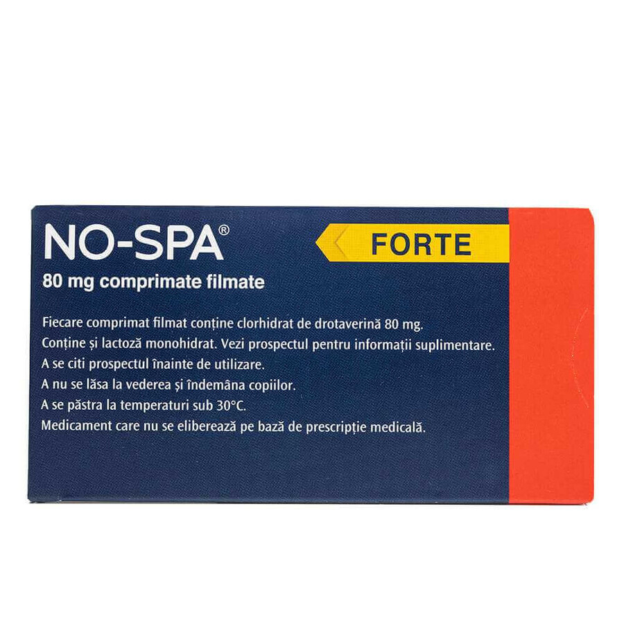 No-Spa Forte, 80 mg, 24 film-coated tablets, Sanofi