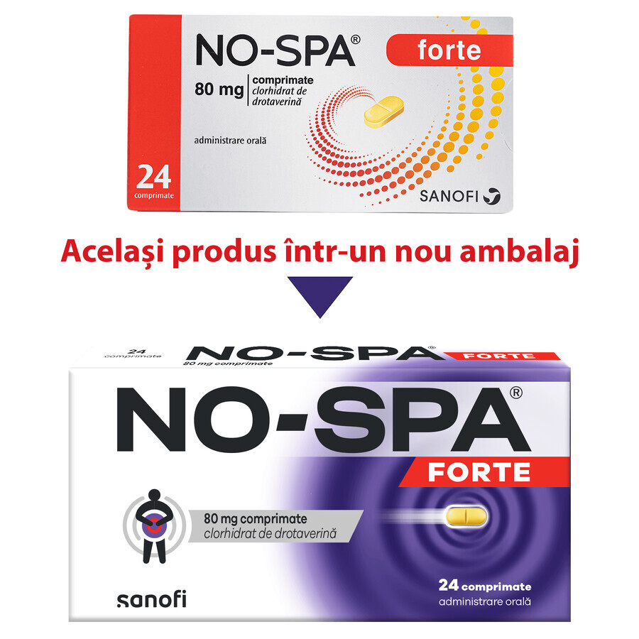 No-Spa Forte, 80 mg, 24 compresse, Sanofi