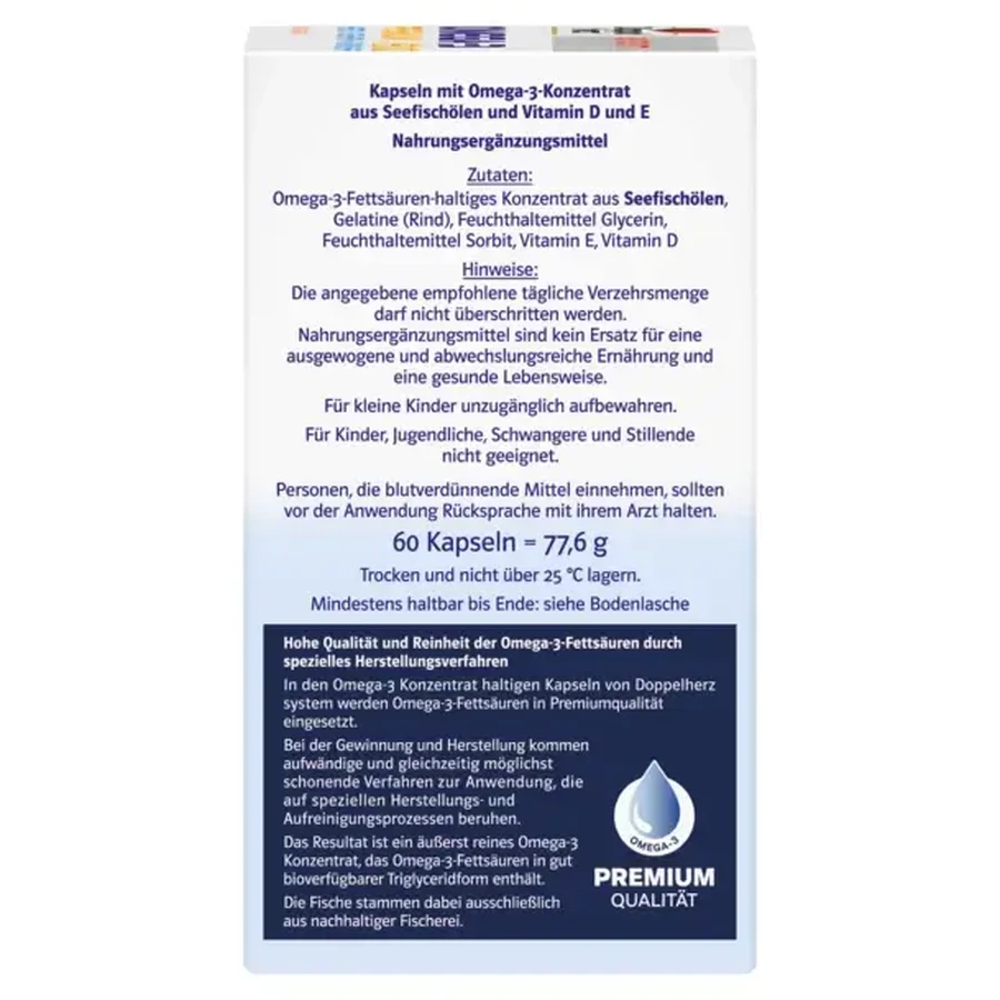 Omega 3 Premium 1500, 60 capsules, Doppelherz