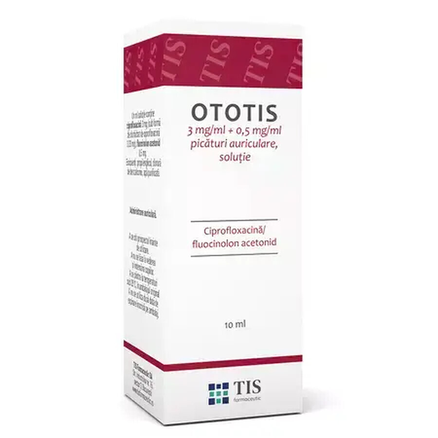 Ototis gocce auricolari, soluzione, 3 mg/ml + 0,5 mg/ml, 10 ml, Tis Farmaceutic