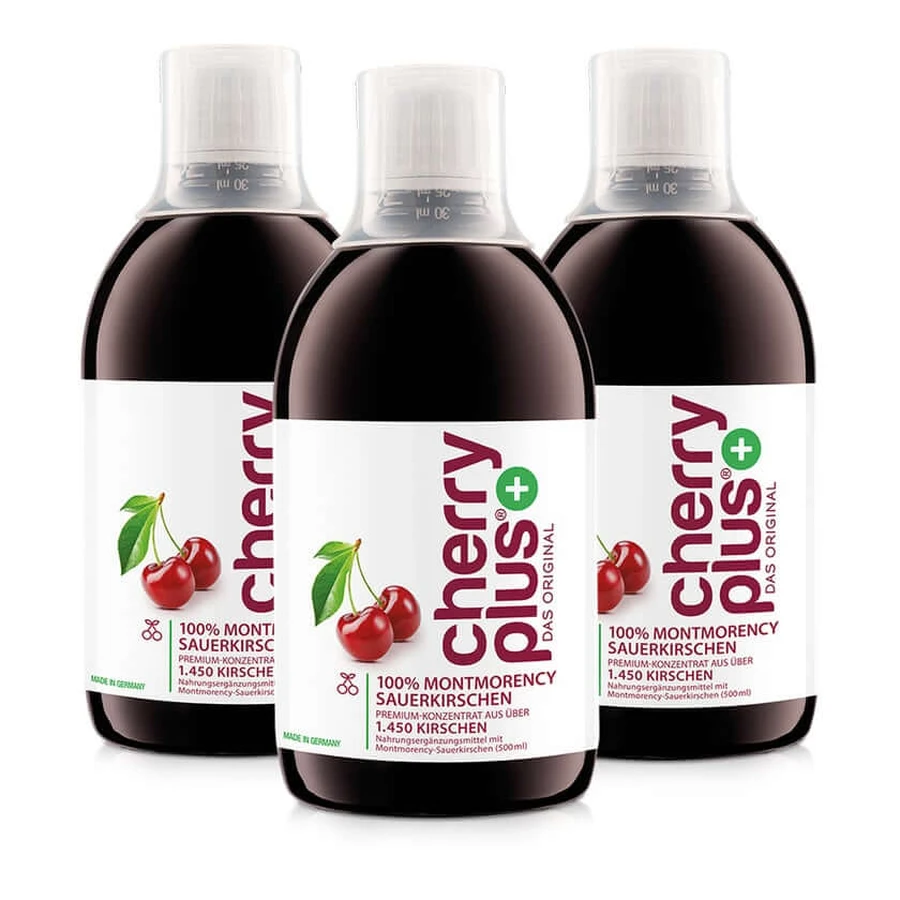 Original Concentrado de Cerezas Agrias Montmorency - Cherry PLUS® 3X500 ml