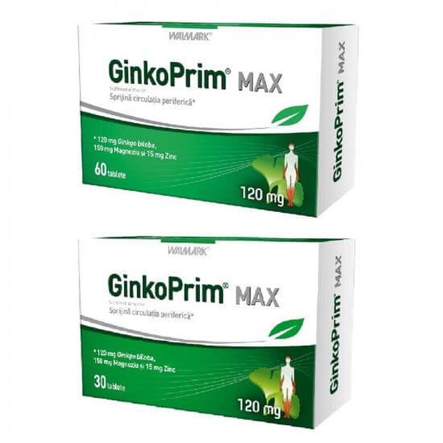 GinkoPrim Max 120mg, 60 + 30 comprimés, Walmark