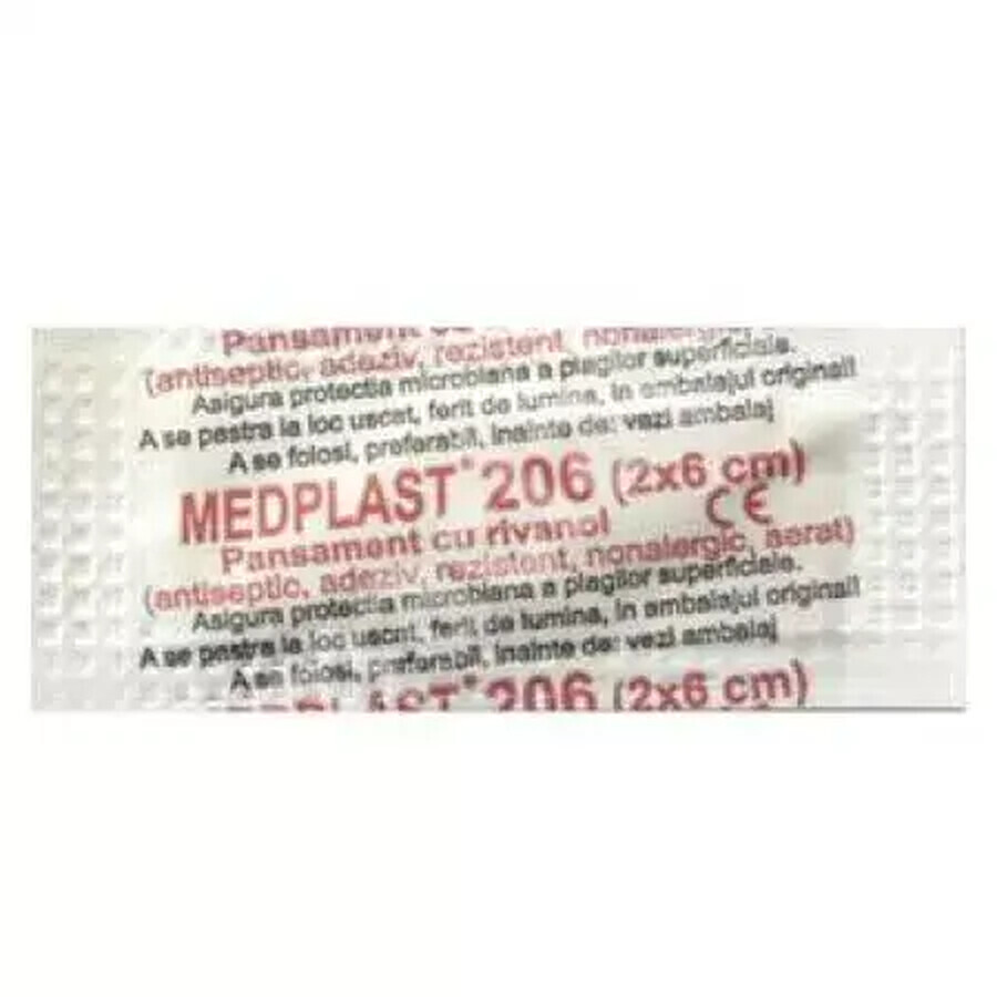 Medplast 206 verband met rivanol, 2x6 cm, Mebra