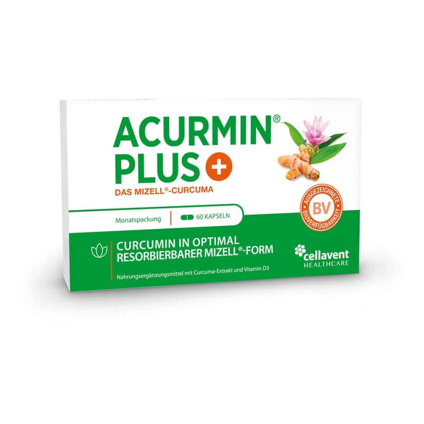Sterkste kurkuma capsules, 10.000 mg kurkuma - Acurmin PLUS® 60 stuks.