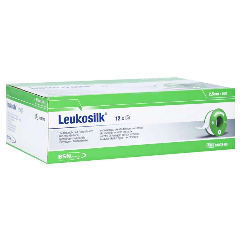BSN Leukosilk 2,5 cm x 5 m zonder beschermring 12 st.