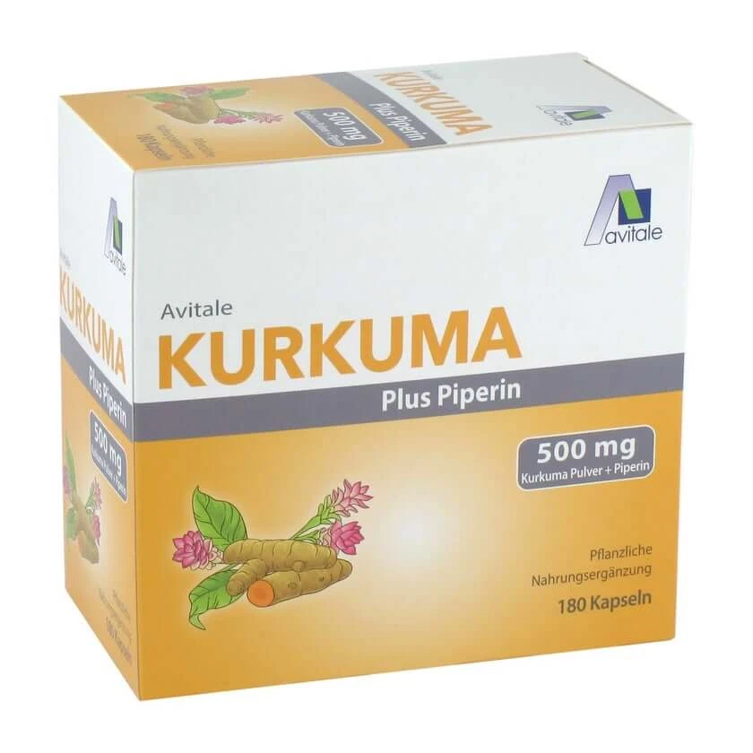 Kurkuma 500mg plus piperine capsules 180 Capsules