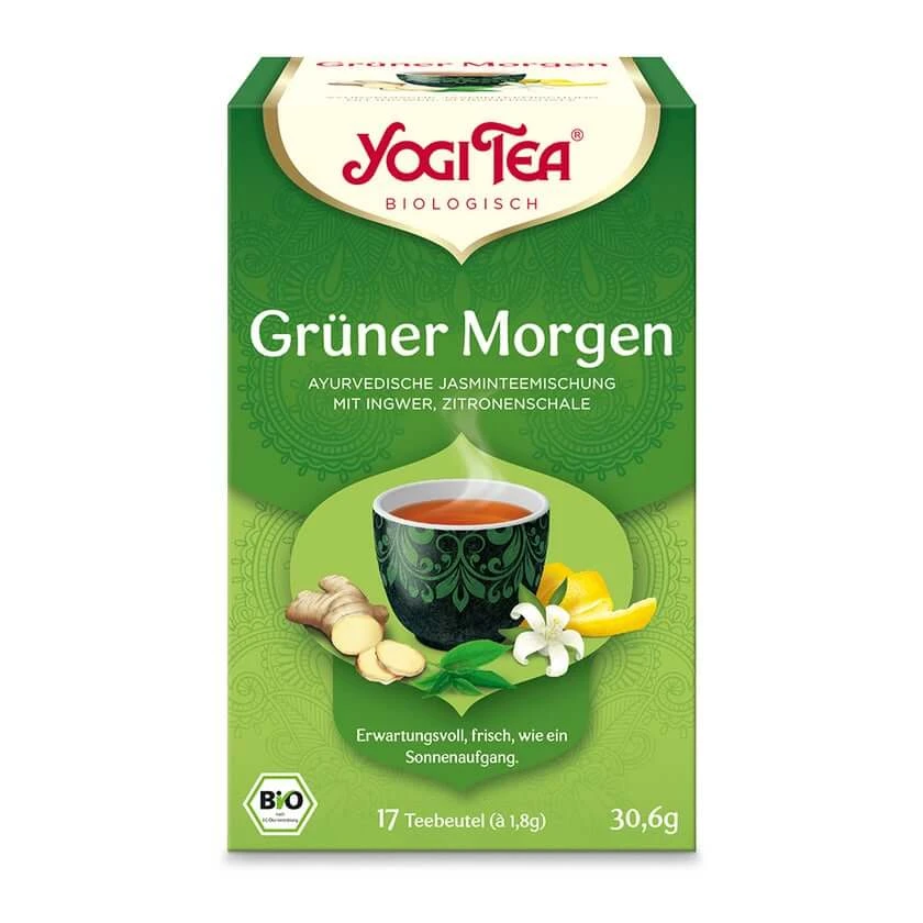 YOGI TEA, Groene Ochtend, Biologische Jasmijnthee 17X1,8 g