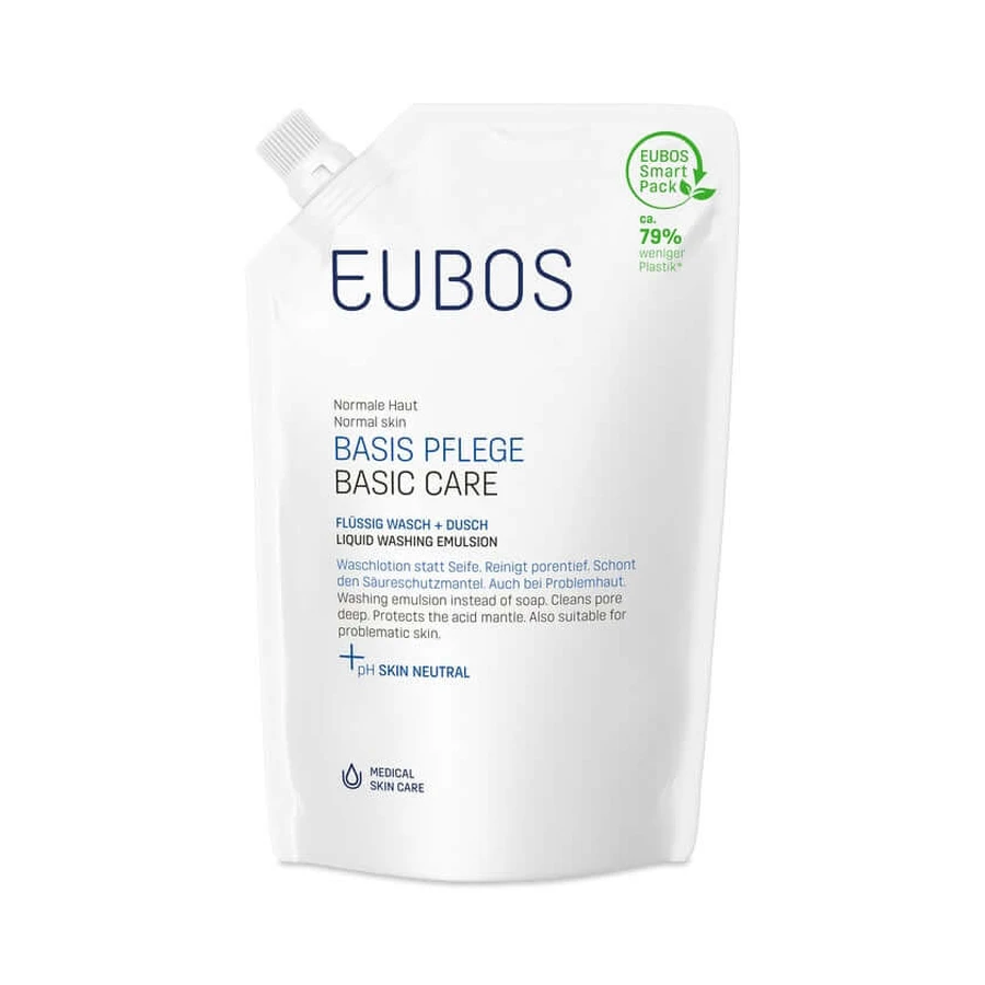 EUBOS BASISVERZORGING VLOEIBAAR WAS + DOUCHE REFILL BAG 400 ml