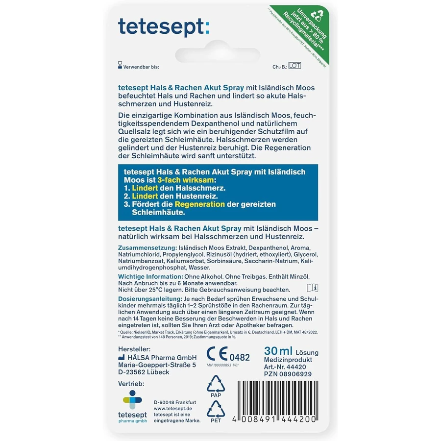 Tetesept Spray pentru gât și gât 30 ml