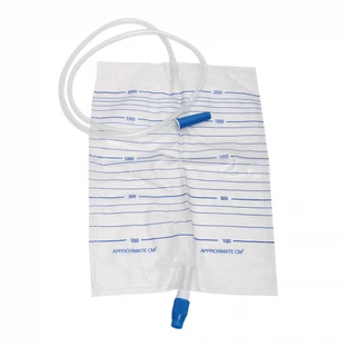 Urine bag with valve for evacuation 2000ml, 1 piece, Euromed