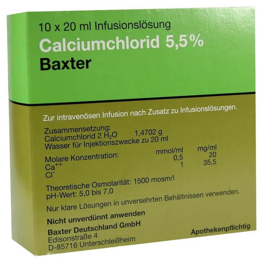 Calciumchlorid Lösung 5,5% Ampullen 10X20 ml