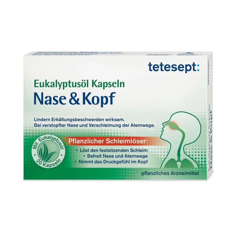 Tetesept Eucalyptus Olie Capsules Neus & Hoofd 20 Capsules