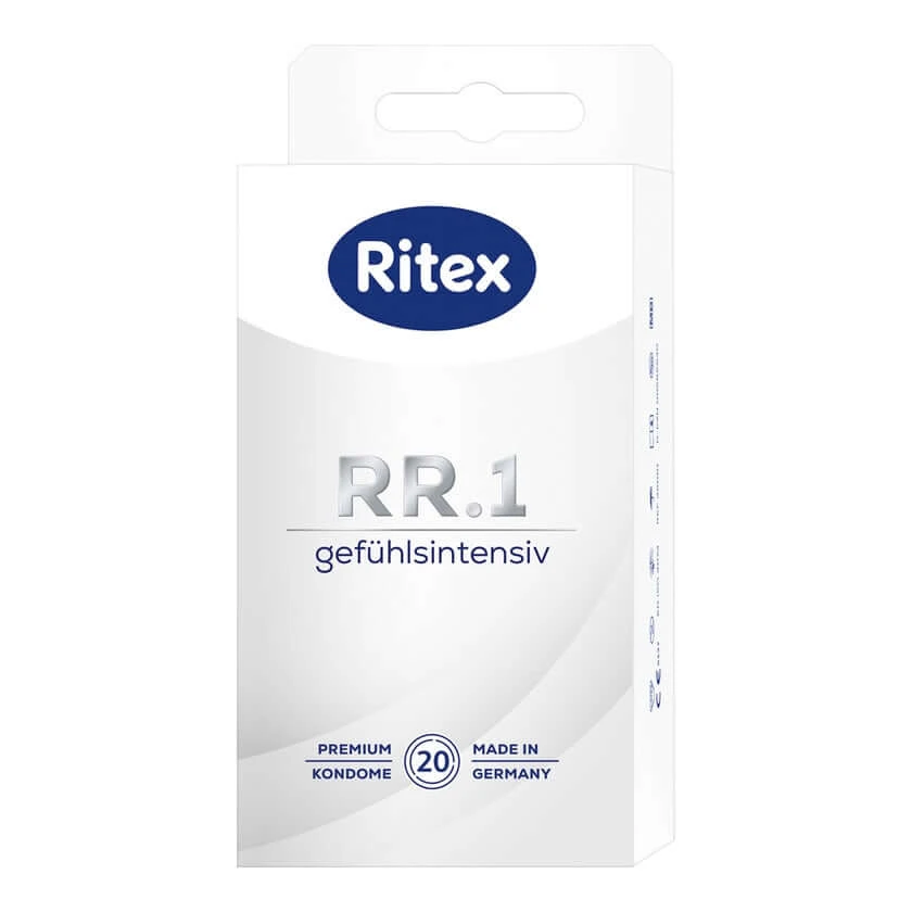 "RR.1" Emotioneel intens, condooms voor natuurlijke gevoelens (20 condooms) 20 stuks.