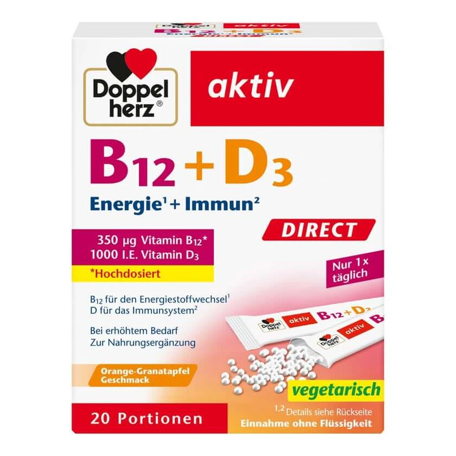 Double Heart B12+d3 Direct Pellets 20 Capsule